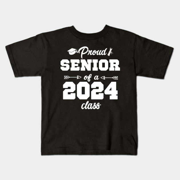 Proud Senior of Class 2024 Kids T-Shirt by SecuraArt